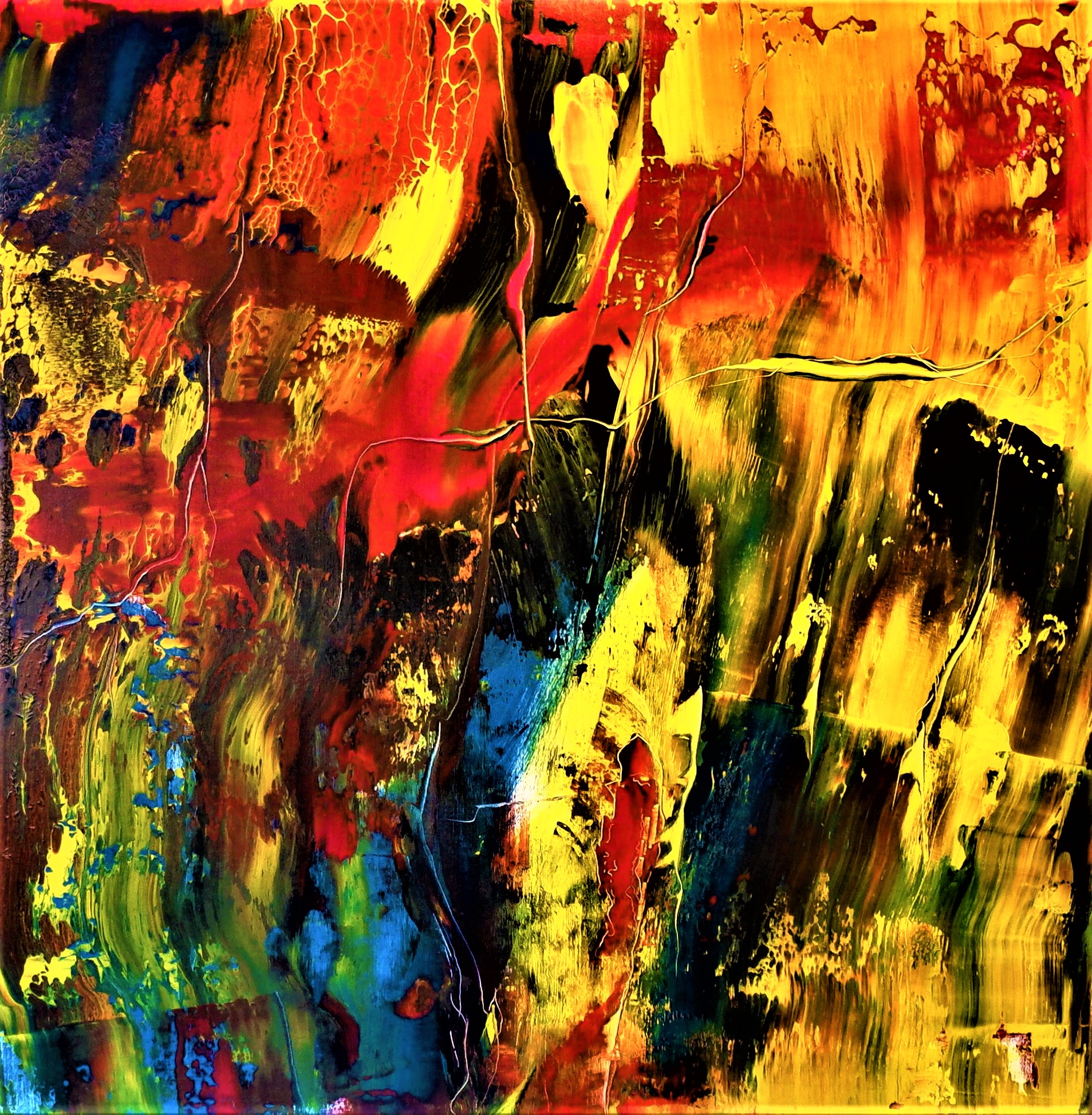 Momente 2, BuntlackÖl auf Leinwand, 120 x 120 cm 2020